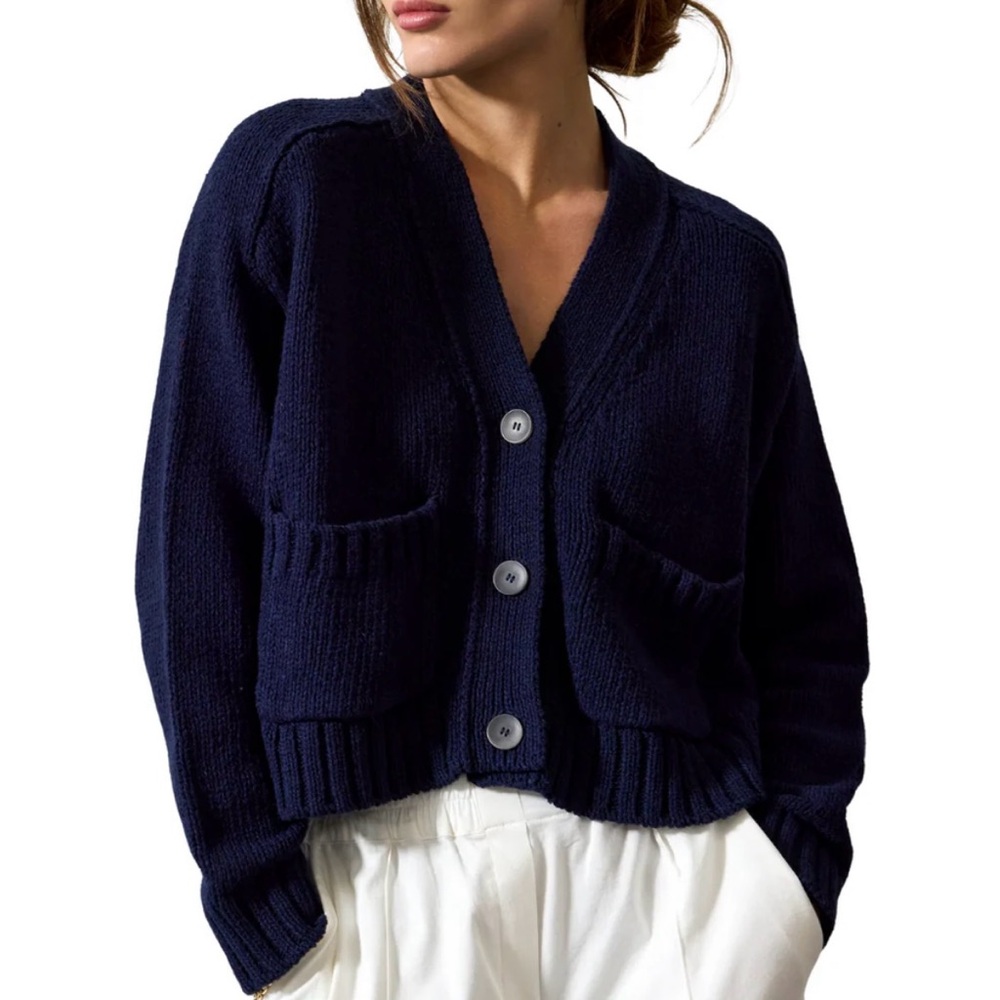 Brochu Walker Haley Navy Cropped Cardigan
